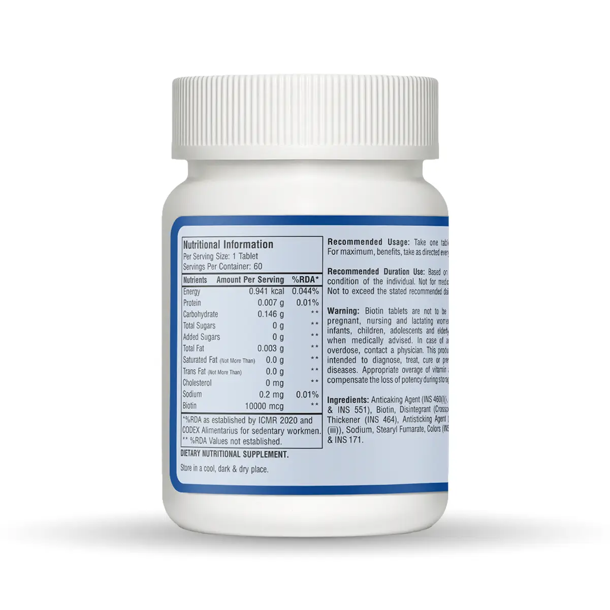 Zeelab Biotin 60 Tablet | Supplement for Hair, Skin & Nail Health